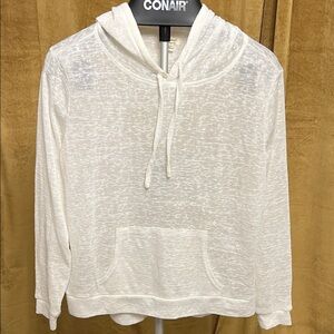 Women's White Hooded Top